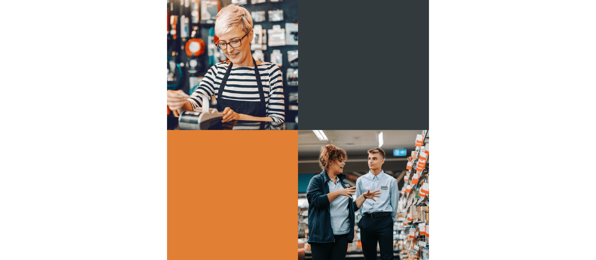 Retail staff working